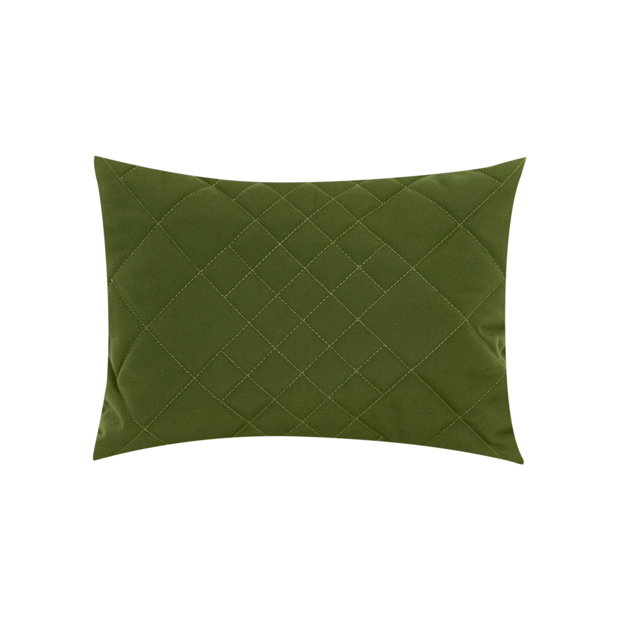 Coussin rectangulaire à motif matelassé - Olive