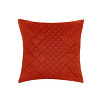 Coussin carré en laine au motif matelassé - Rouille