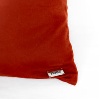 Coussin carré en laine au motif matelassé - Rouille