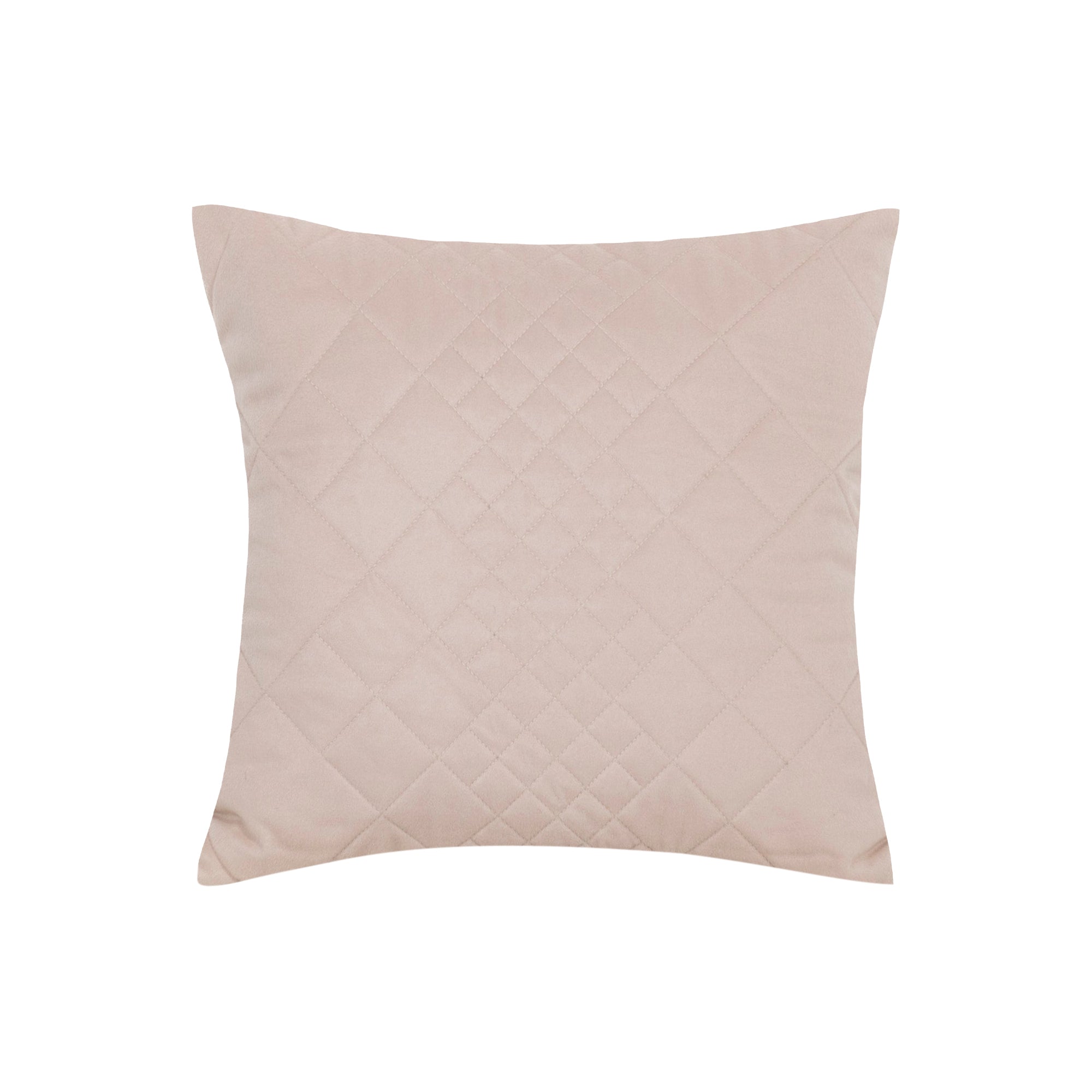 Coussin en velours à motif losanges - Beige Clair