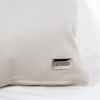Coussin en soie à motif torsadé - Beige & Rouge