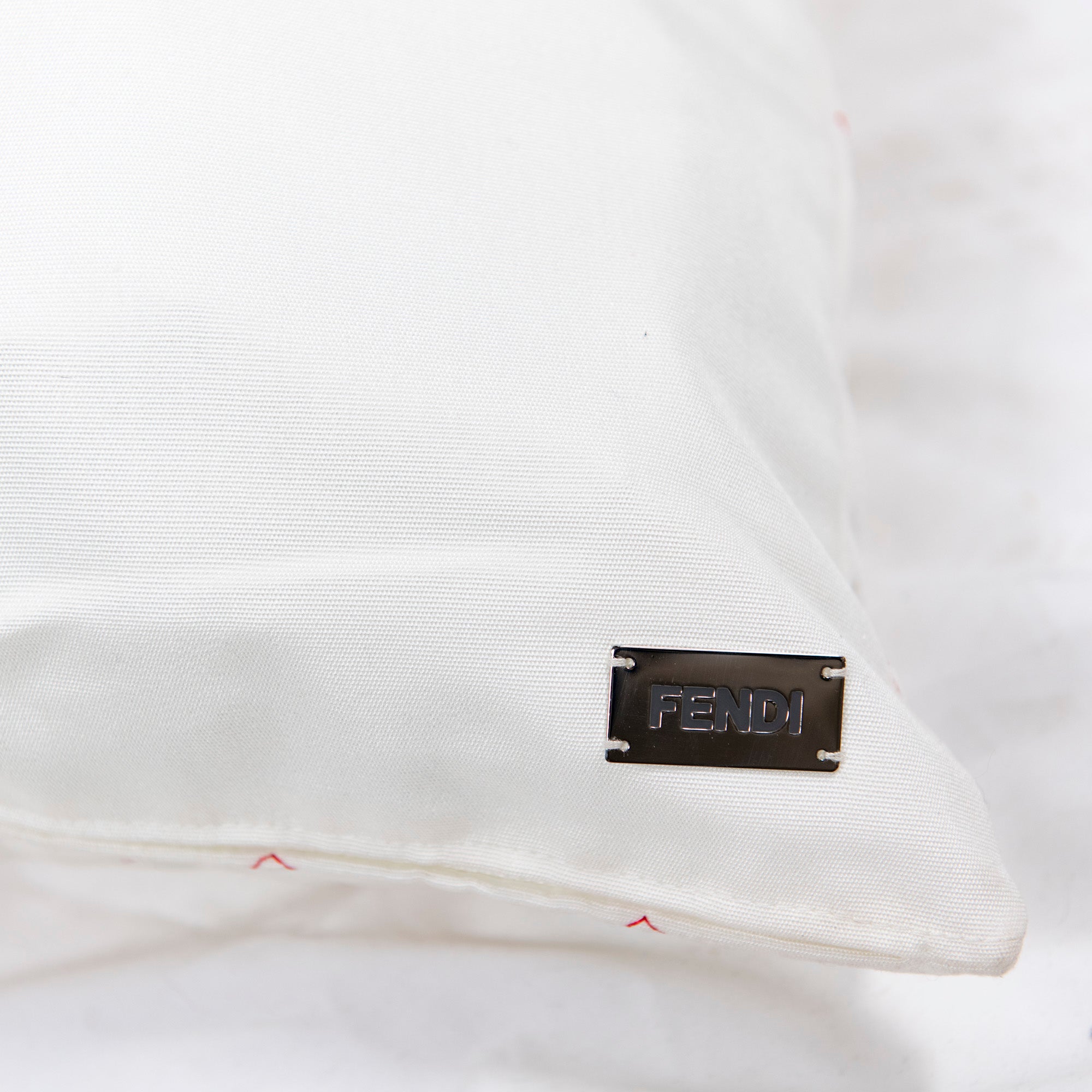 Coussin décoratif à motif losange - Blanc & Rouge
