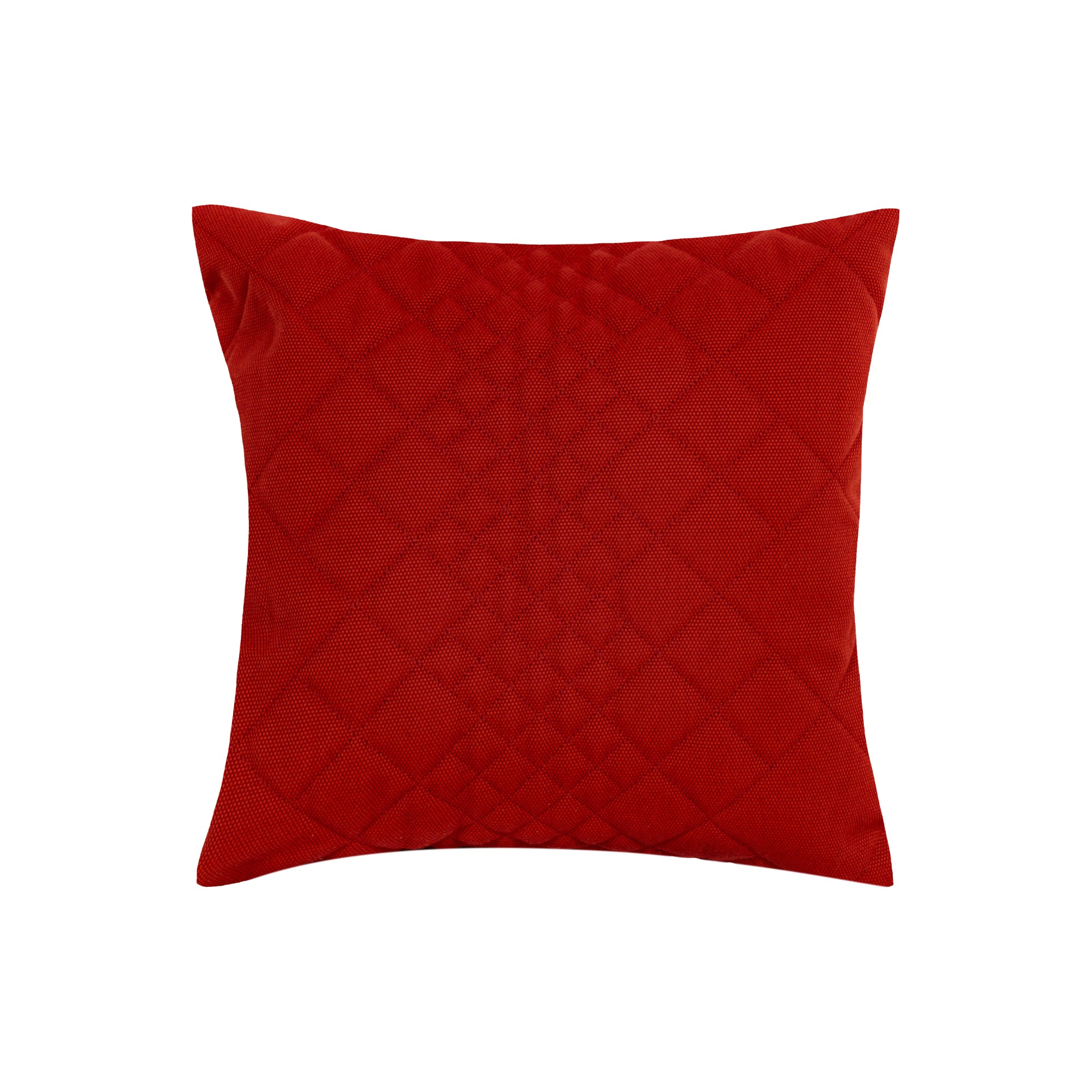 Coussin carré matelassé à losanges - Rouge