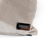 Coussin cuir losanges pampille - Beige Marron