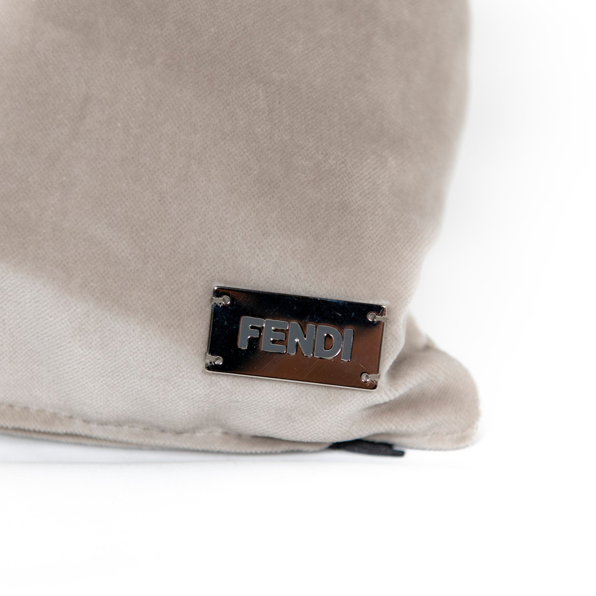 Coussin cuir losanges pampille - Beige Marron