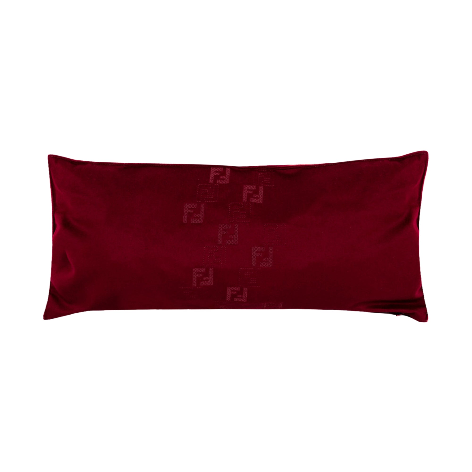 Coussin rectangulaire satiné à motif - Rouge Foncé