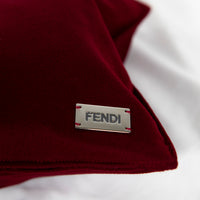 Coussin rectangulaire satiné à motif - Rouge Foncé
