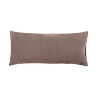 Coussin décoratif en laine à design cousu - Taupe
