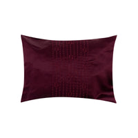 Coussin rectangulaire satiné à lignes - Marron Profond