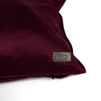 Coussin rectangulaire satiné à lignes - Marron Profond