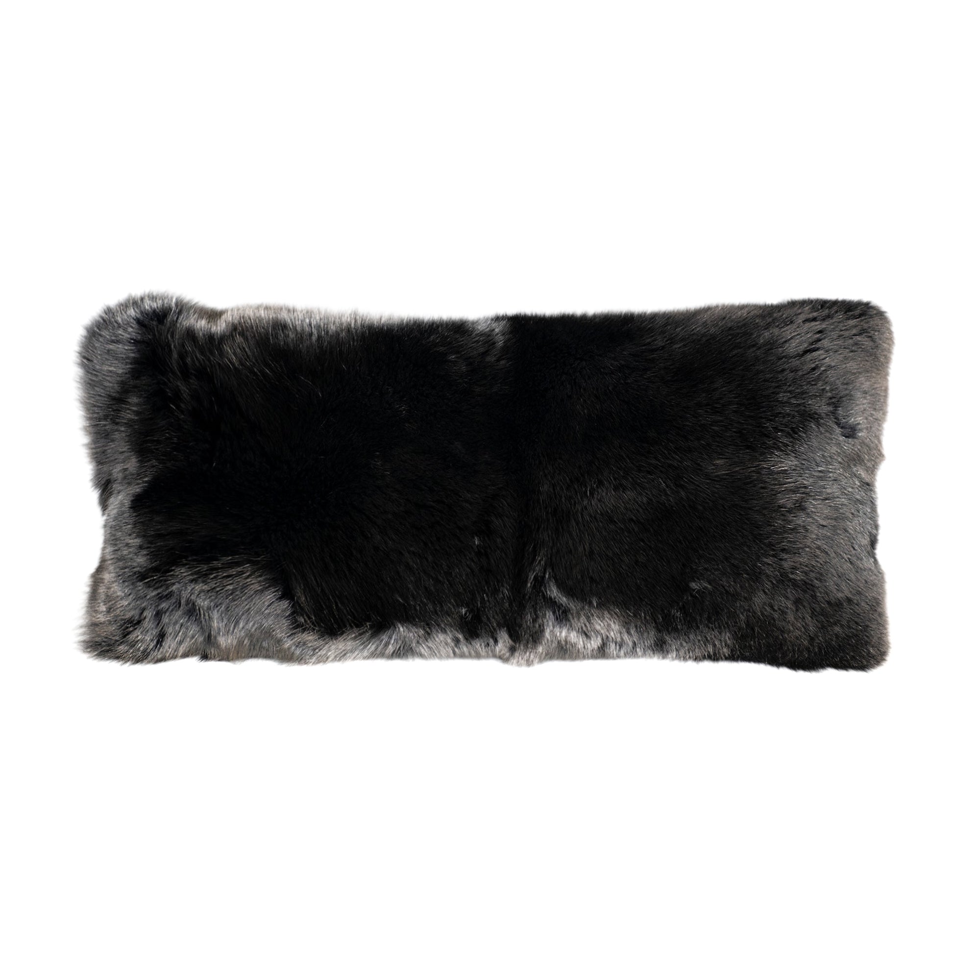 Coussin rectangulaire en fausse fourrure - Sombre