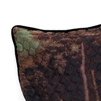 Coussin à motifs abstraits - Marron & Vert