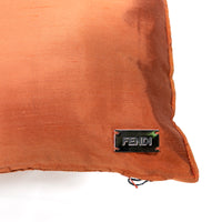 Coussin satiné avec texture visible - Rouge Orangé