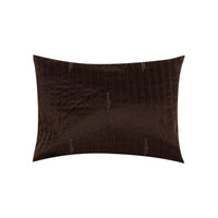 Coussin en laine veloutée à lignes - Marron