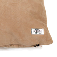 Coussin lombaire en cuir à lignes de couture - Tan