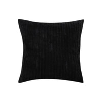 Coussin décoratif en cuir à lignes verticales - Noir