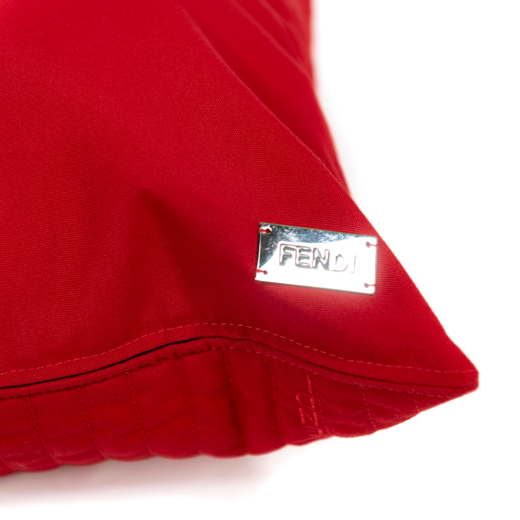 Coussin carré à motif vertical - Rouge