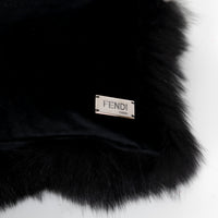 Coussin rectangulaire en fourrure - Noir