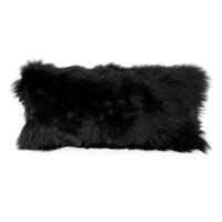 Coussin rectangulaire en fourrure - Noir