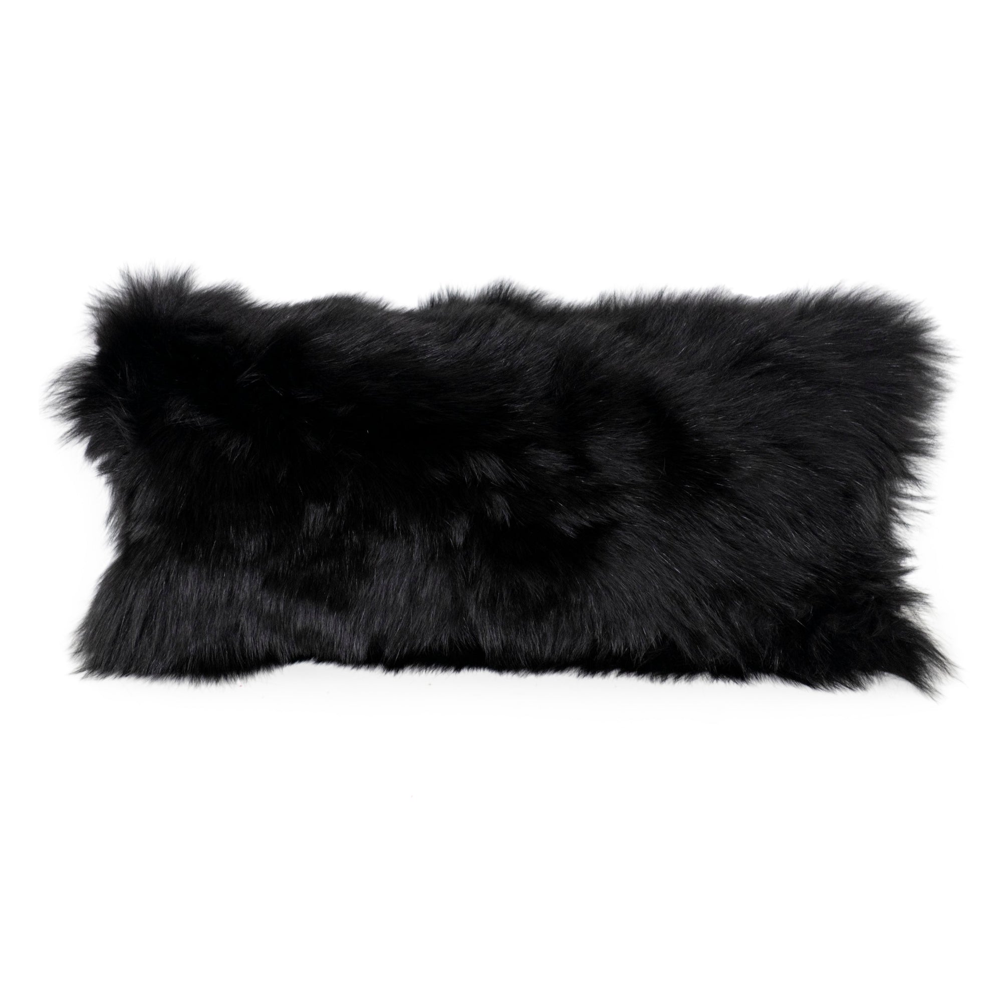 Coussin rectangulaire en fourrure - Noir
