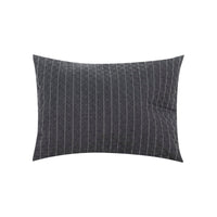 Coussin rectangulaire en laine matelassé - Gris Foncé