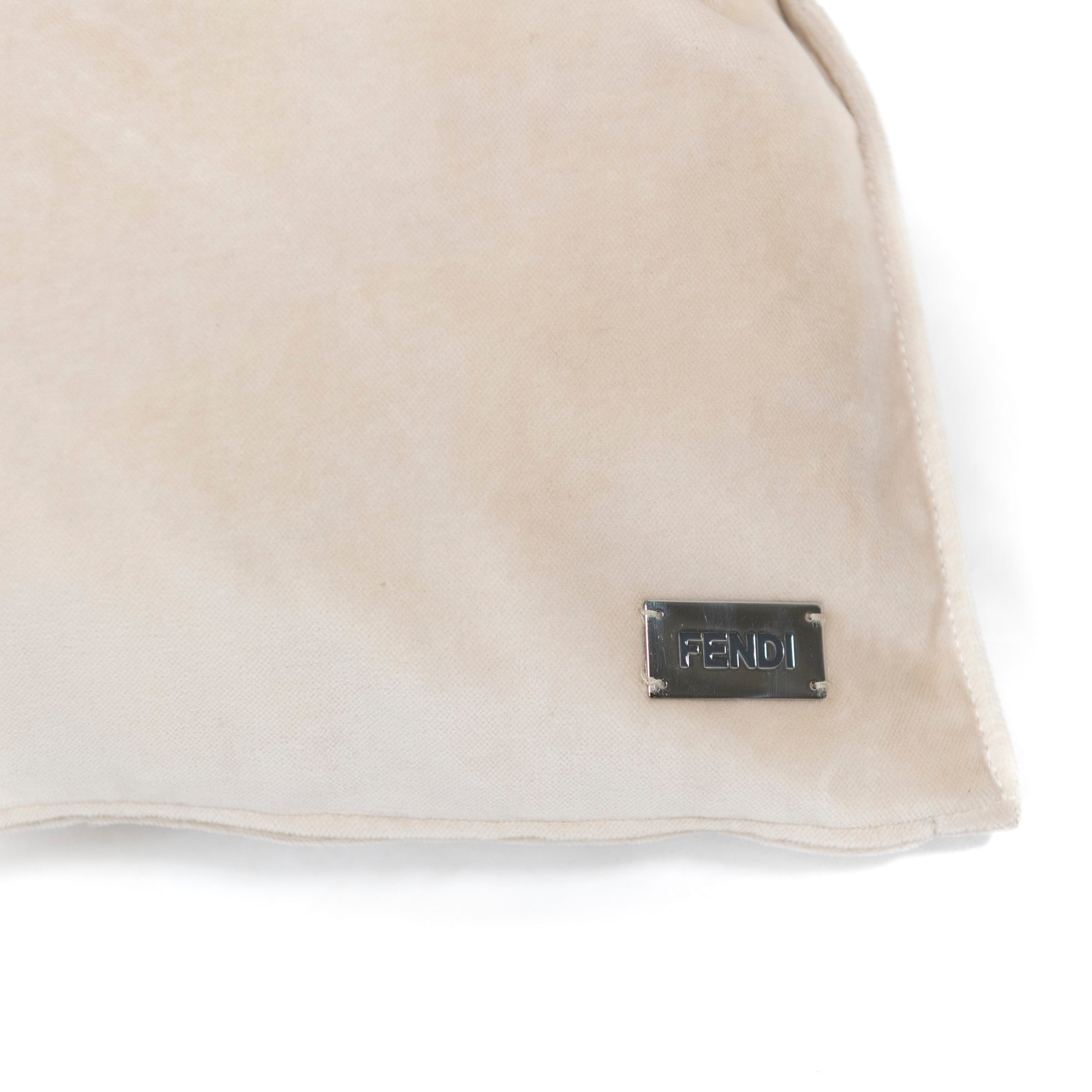 Coussin en coton arc-en-ciel brodé - Crème