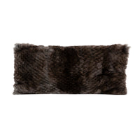 Coussin en fourrure - Marron Foncé & Gris