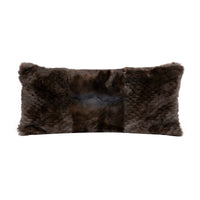 Coussin rectangulaire en shearling - Marron