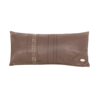 Coussin rectangulaire cuir coutures - Marron