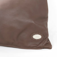 Coussin rectangulaire cuir coutures - Marron