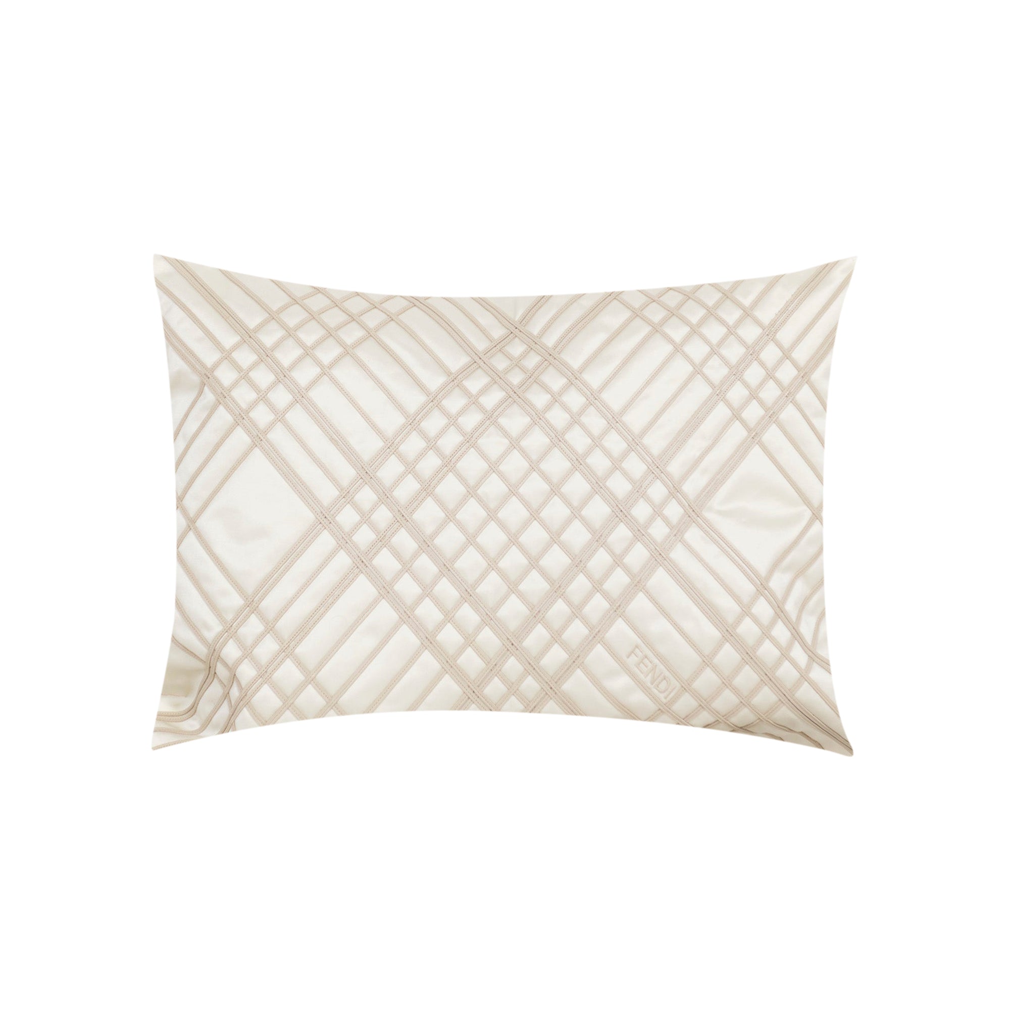 Coussin en coton à motif losange - Crème