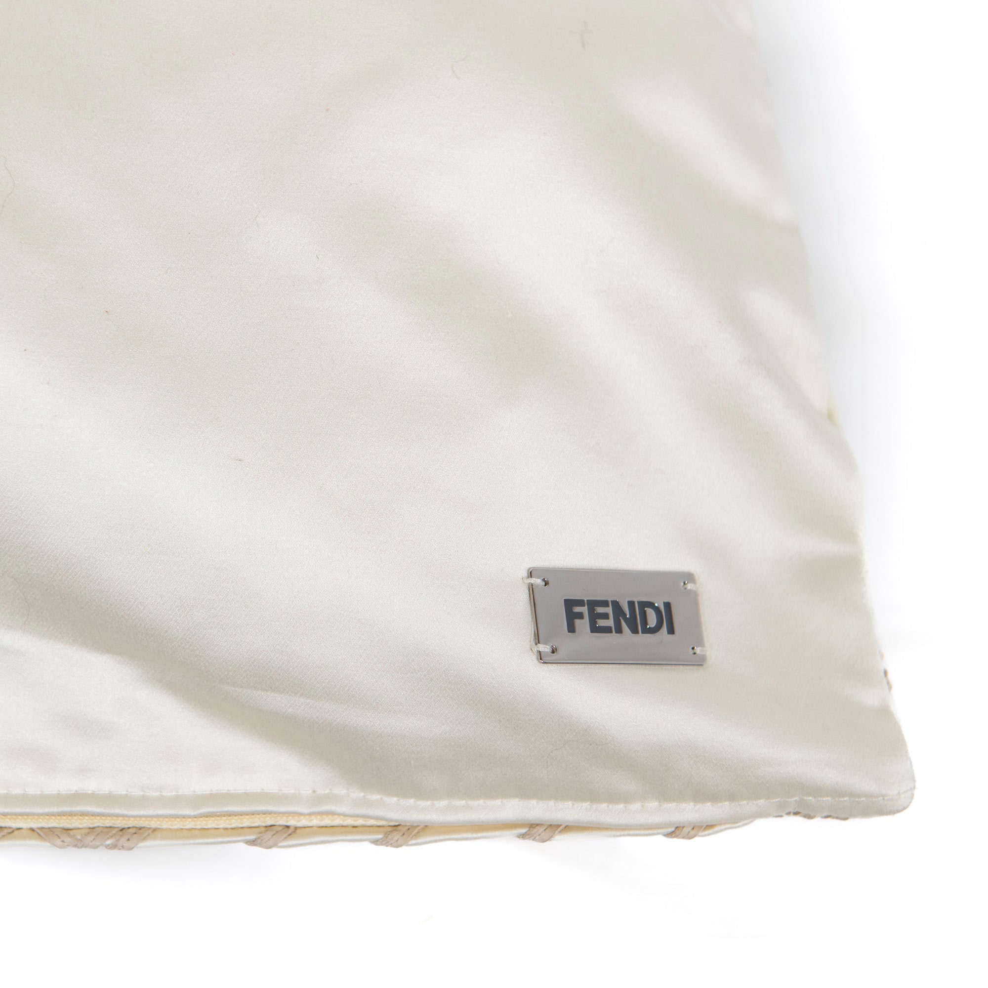 Coussin en coton à motif losange - Crème