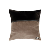 Coussin décoratif en velours à chevrons - Noir