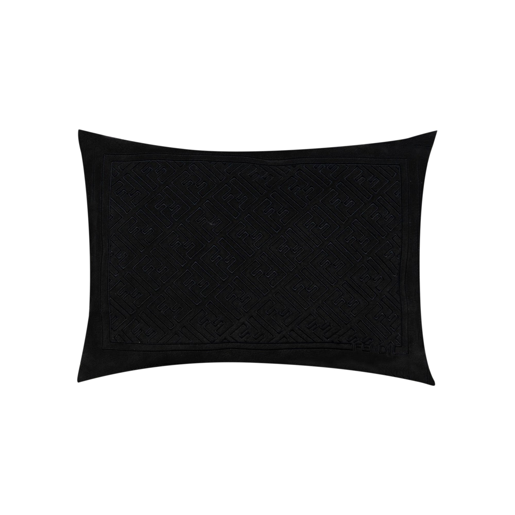 Coussin en cuir à motif géométrique - Noir