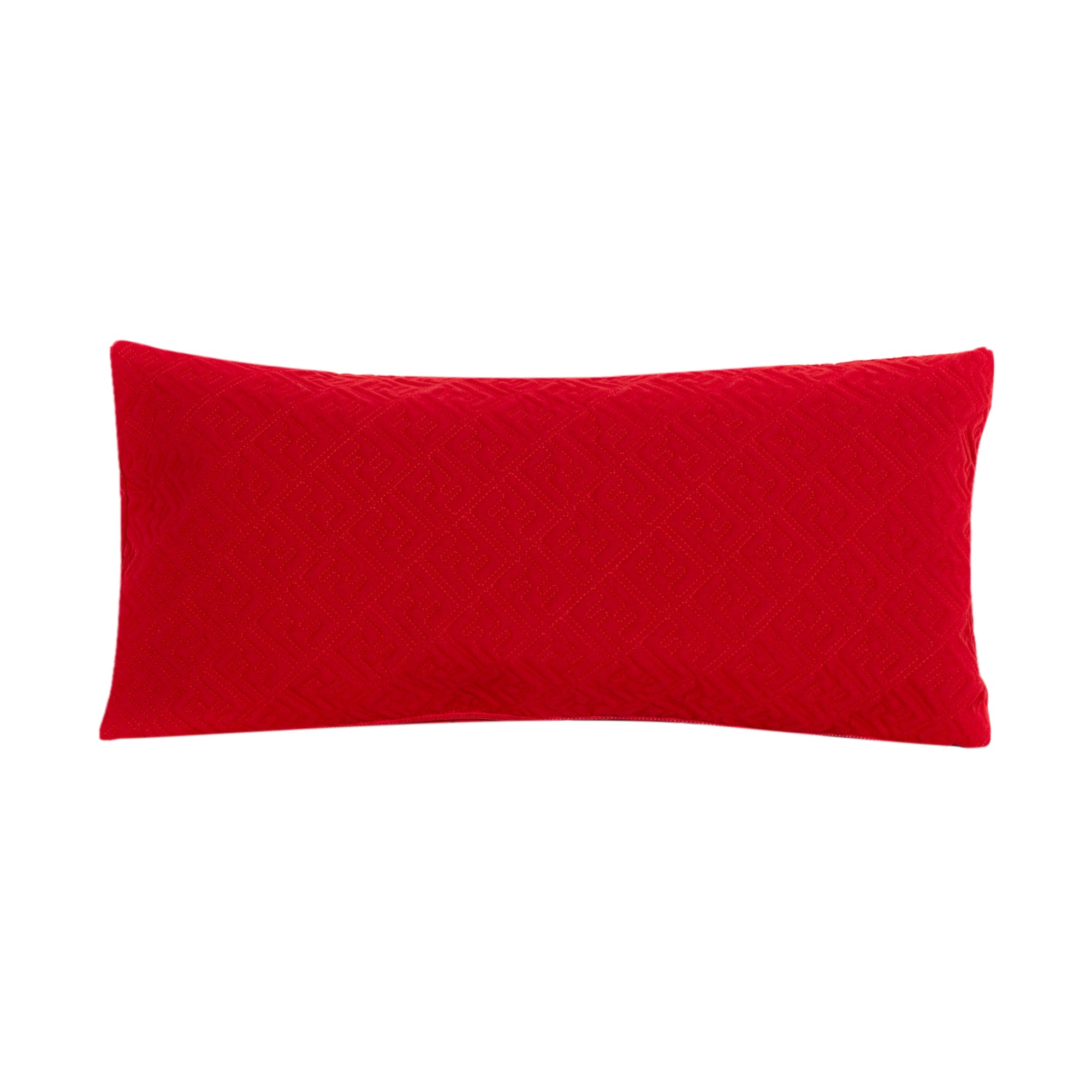 Coussin rectangulaire à motif géométrique - Rouge