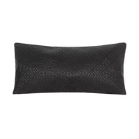 Coussin rectangulaire en cuir matelassé à motifs - Noir