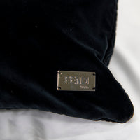 Coussin rectangulaire en coton motif géométrique - Noir