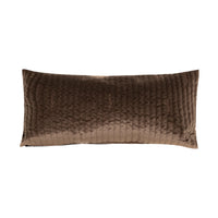 Coussin rectangulaire en velours à rayures - Marron