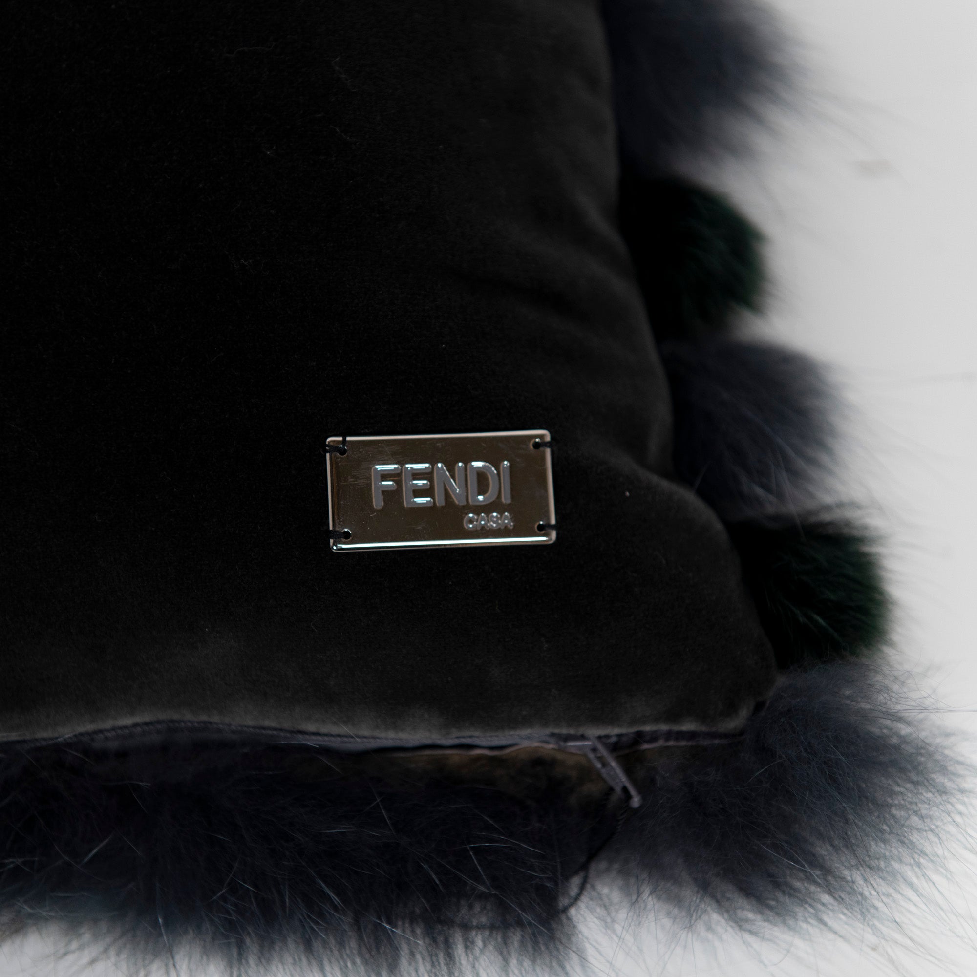 Coussin en velours fourrure - Noir