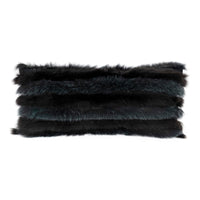 Coussin rectangulaire en fausse fourrure - Sombre