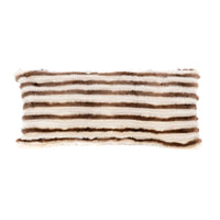 Coussin en fourrure à rayures - Marron & Crème