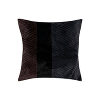Coussin en coton à bordure épaisse - Noir & Marron