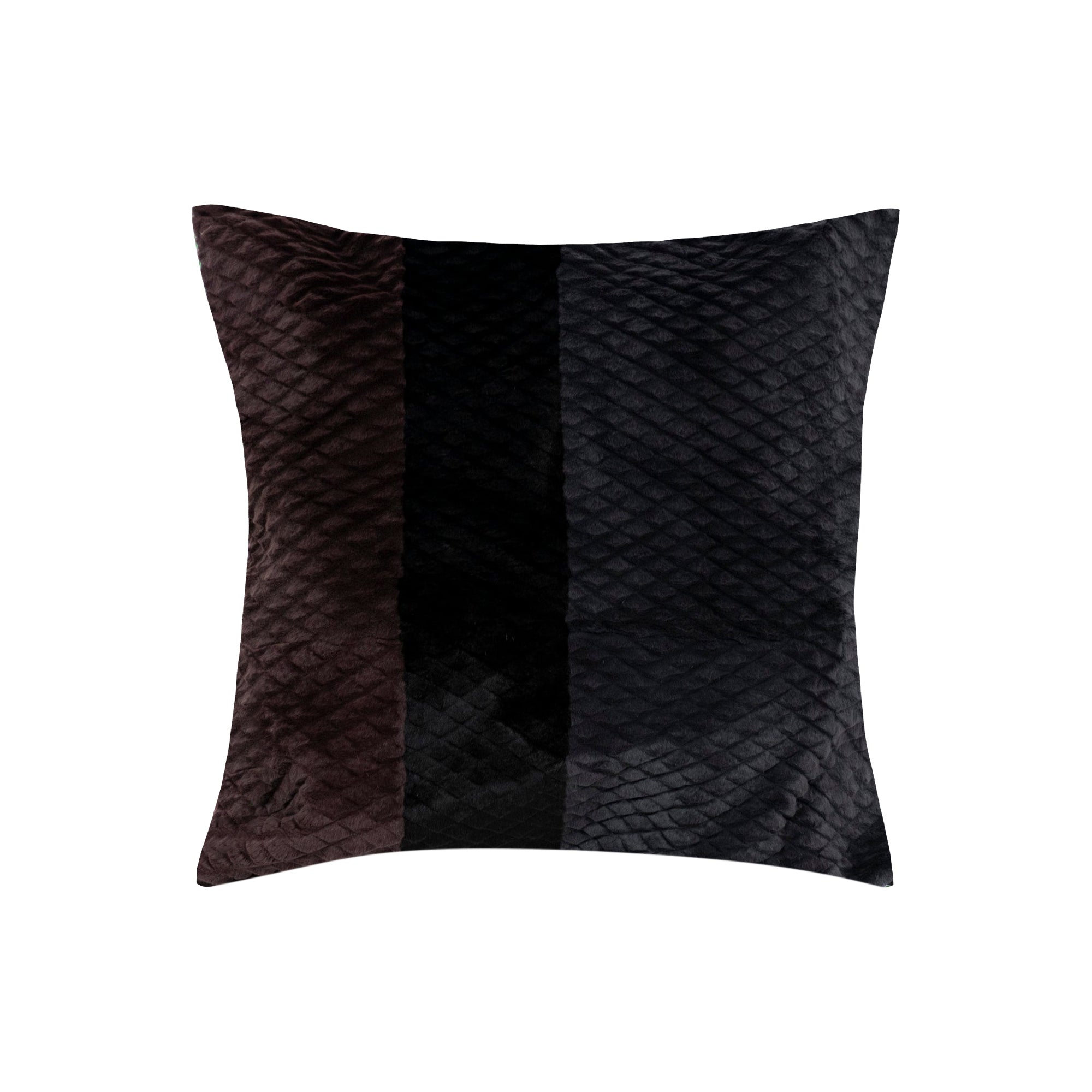 Coussin en coton à bordure épaisse - Noir & Marron