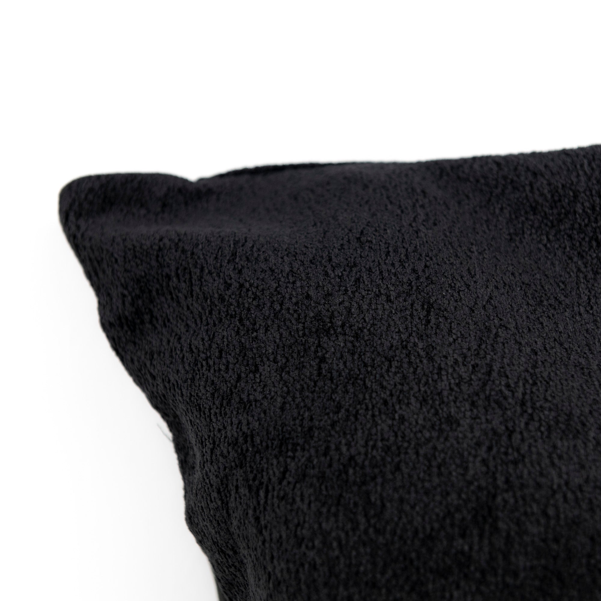 Coussin carré en laine texturée - Noir