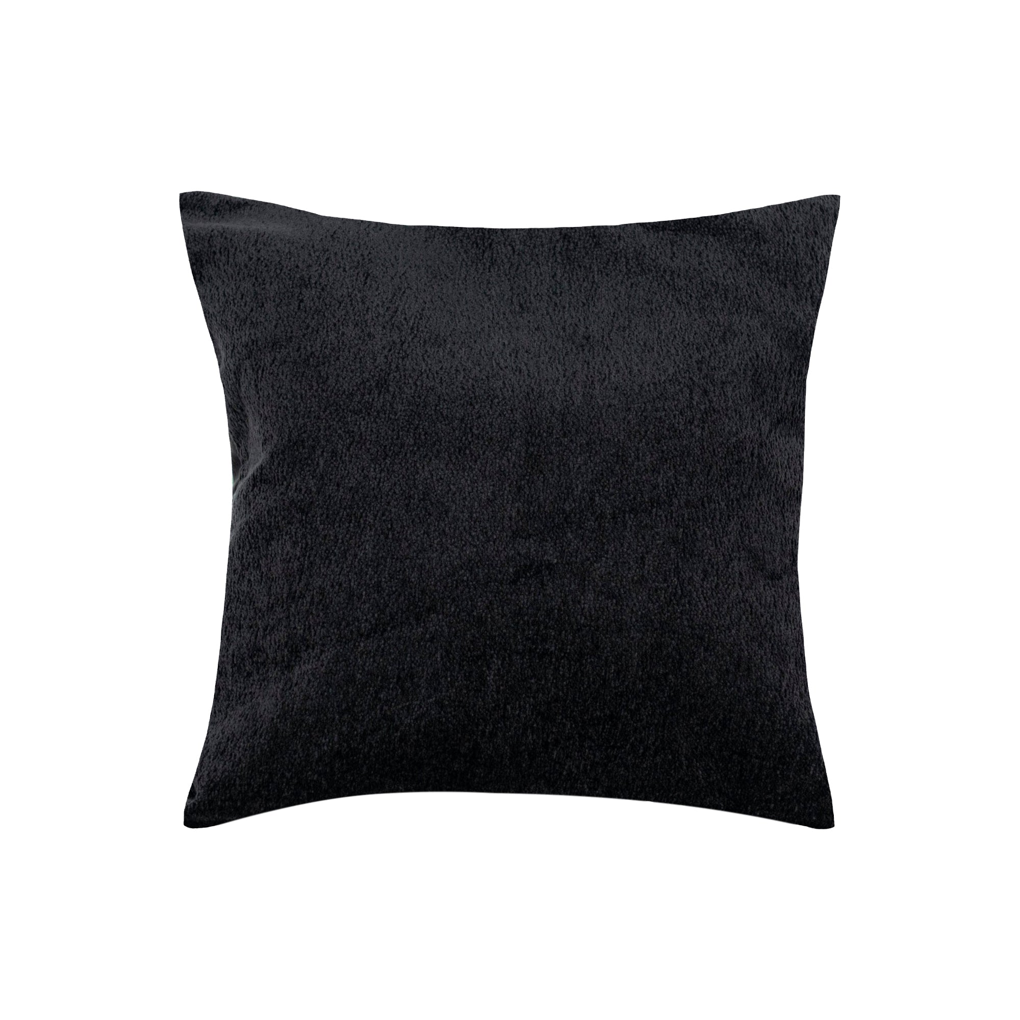 Coussin carré en laine texturée - Noir