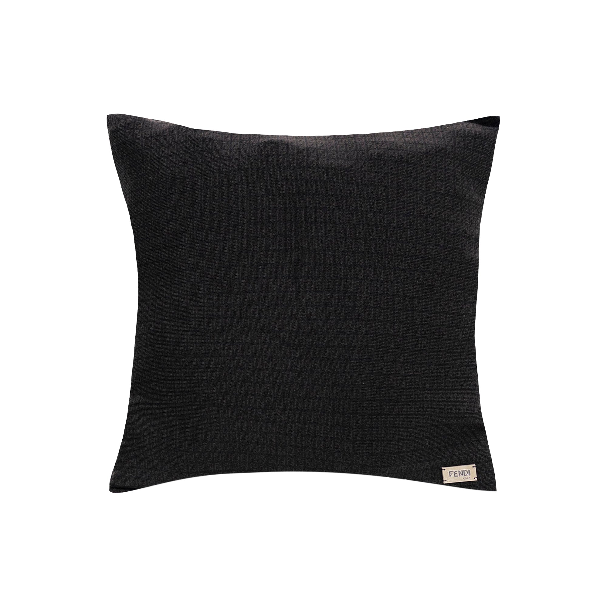Coussin carré à motif répétitif - Noir
