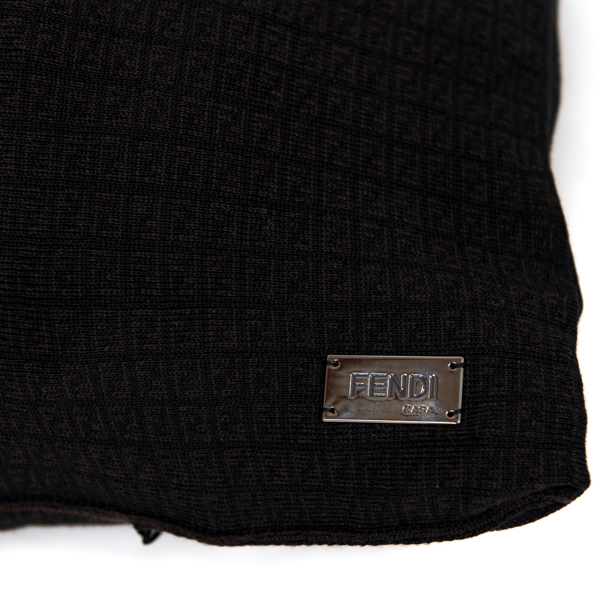 Coussin carré à motif répétitif - Noir