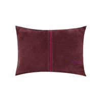 Coussin rectangulaire en cuir à rayure - Bordeaux