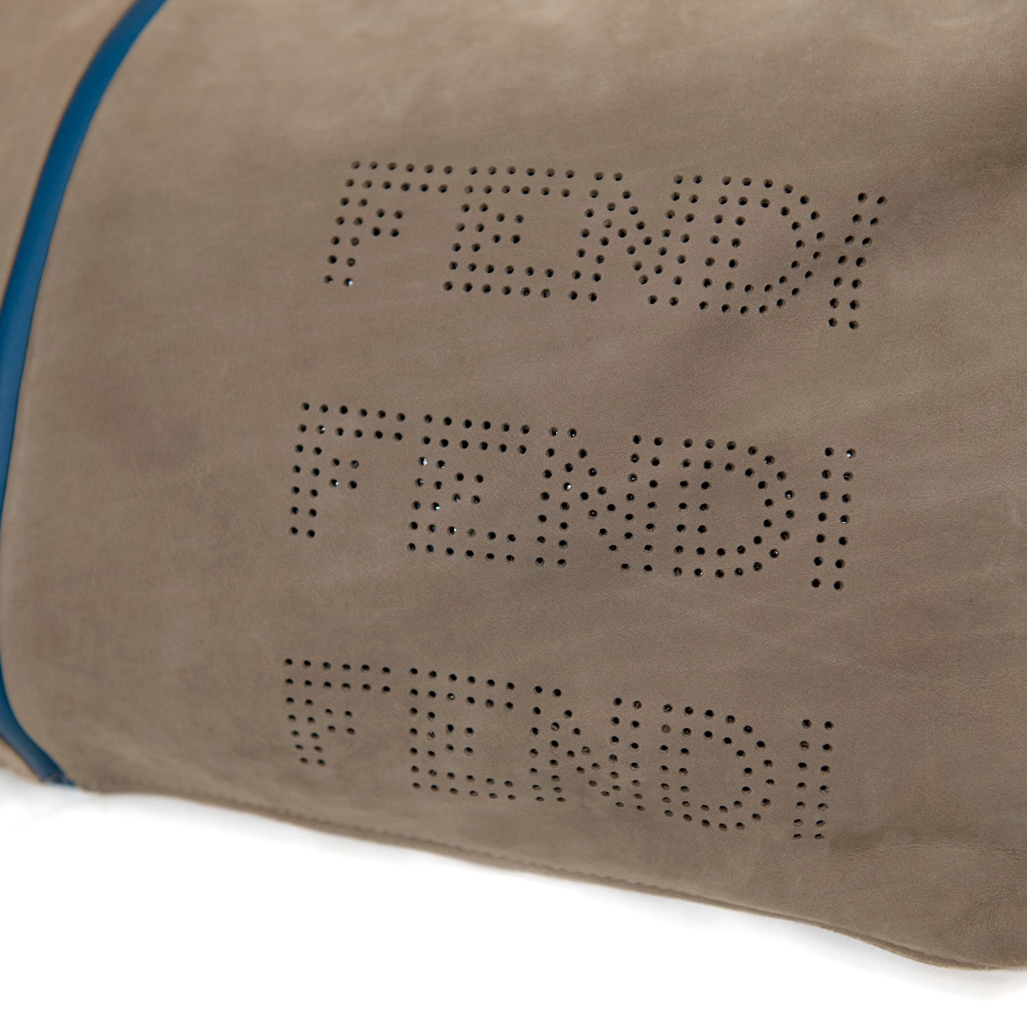 Coussin en velours bande verticale - Marron Clair