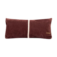 Coussin en velours bande verticale - Rouge Brun